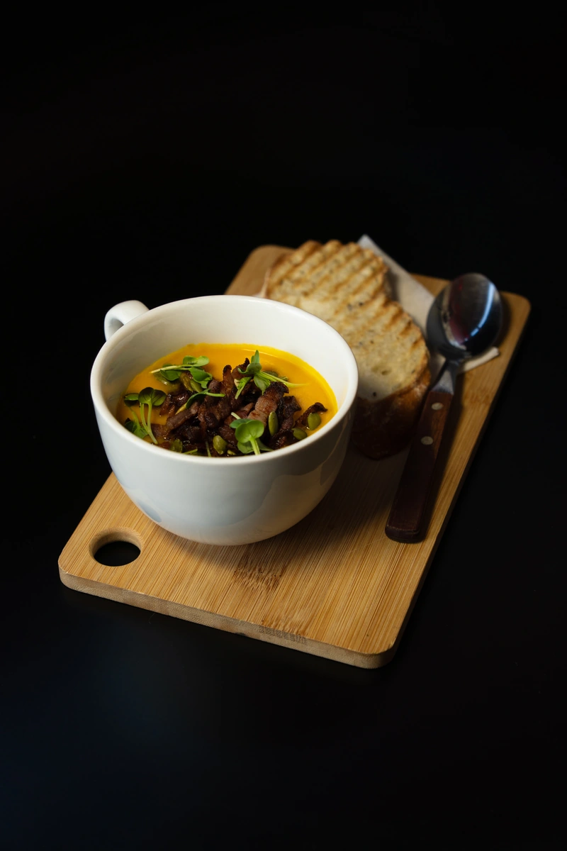 Тыквенный суп с беконом